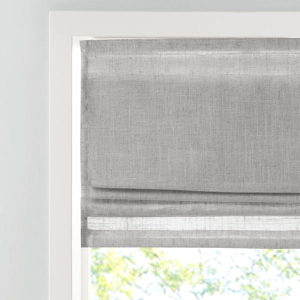 JLA Home Madison Park - Linen Textured Cordless Roman Shade — Light‑Filtering, OEKO‑TEX Safe, Easy Care, Child‑Safe Design 64 L x 34 W x 0.13H MP40-7976