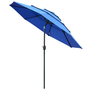 English Elm Outsunny 9Ft Elegant Patio Umbrella With Crank & Tilt - Durable Outdoor Market Shade For Decks & Lawns W2225P200444-GIGA