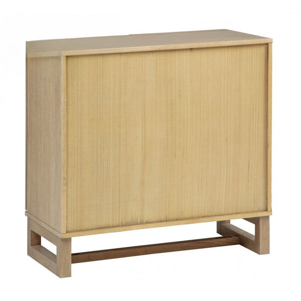English Elm Boho Rattan Arched Sideboard with Soft Close Doors and Oak Finish for Any Room B011P474819