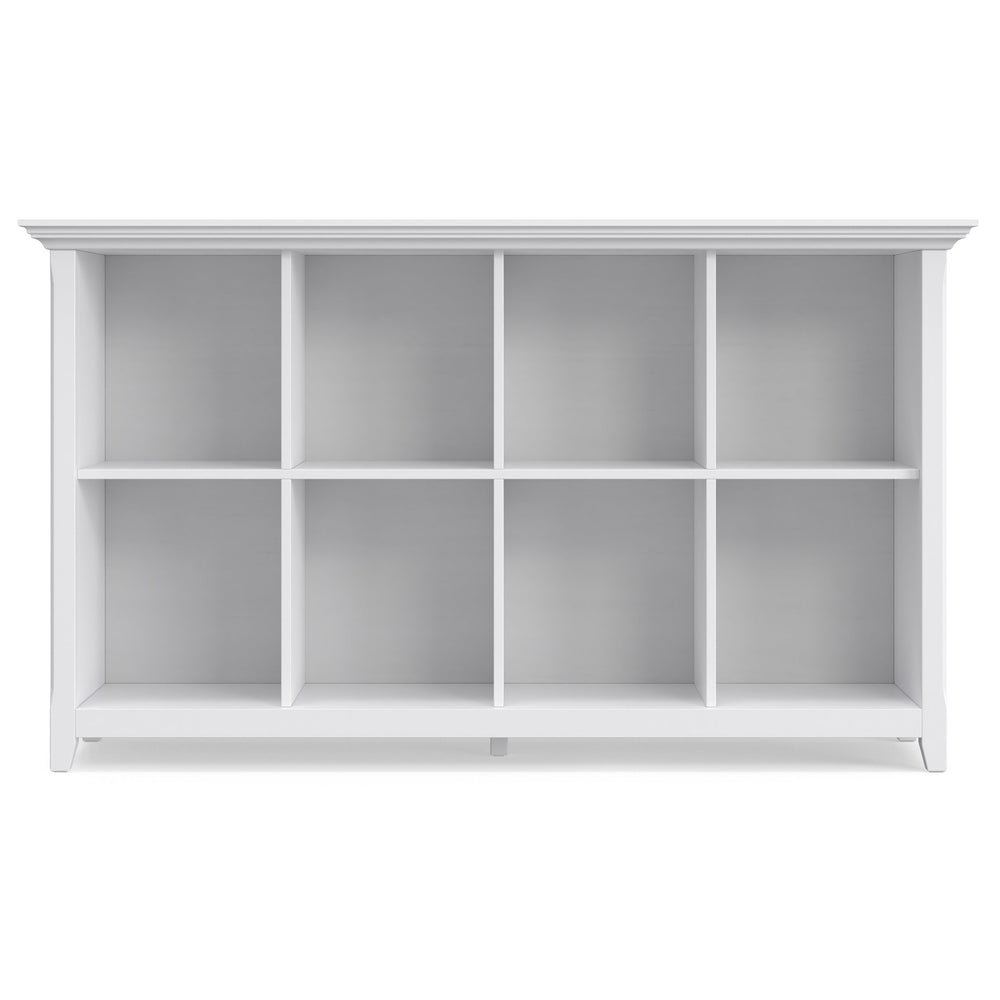 English Elm Amherst White Solid Wood Console Table with Eight Open Cubbies for Entryway or Living Room B136P481645