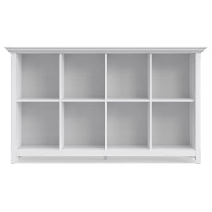 English Elm Amherst White Solid Wood Console Table with Eight Open Cubbies for Entryway or Living Room B136P481645