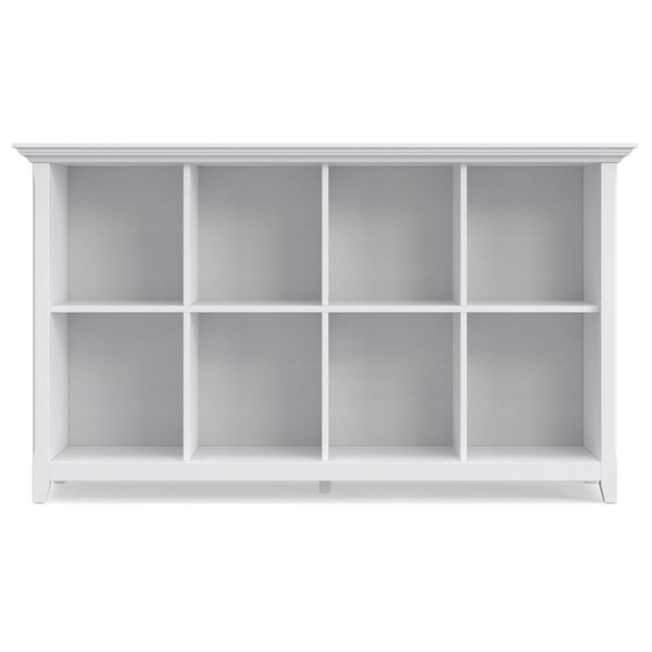 English Elm Amherst White Solid Wood Console Table with Eight Open Cubbies for Entryway or Living Room B136P481645