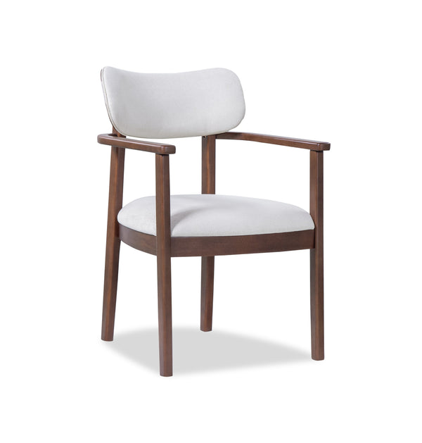 English Elm Indoor Beige Upholstered Dining Chairs Set of 2 Rubberwood Frame for Modern Kitchens Walnut N772P389535W