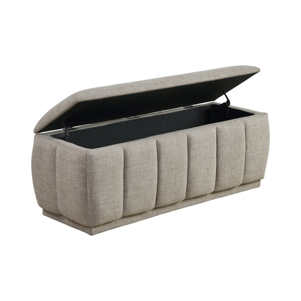 English Elm Modern Taupe Storage Bench with Cushioned Seat & 300lb Capacity, 47" Plywood Frame, No Assembly Needed B011P298382