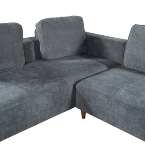 English Elm 2-piece L-shaped Sectional Sofa with Wood Legs Modular Seating for Living Room N758838485E