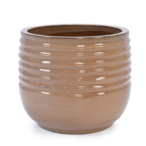 English Elm Set Of 3 Antique Bronze Ceramic Flowerpots - Elegant Modern Planters For Indoor & Outdoor Styling W3273P321466-GIGA