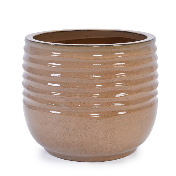 English Elm Set Of 3 Antique Bronze Ceramic Flowerpots - Elegant Modern Planters For Indoor & Outdoor Styling W3273P321466-GIGA