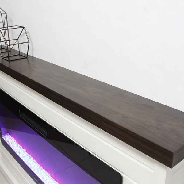 English Elm 65" Wall Mantel Electric Fireplace with Led Flame Heater for Living or Bedroom W1769S00016