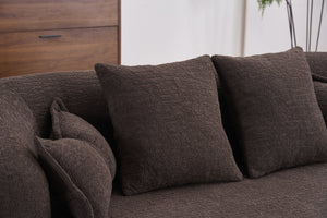 English Elm (old Sku W2231p392100) Chenille Sleeper Sofa Foldable Convertible Loveseat with Four Pillows Brown W2231P466739