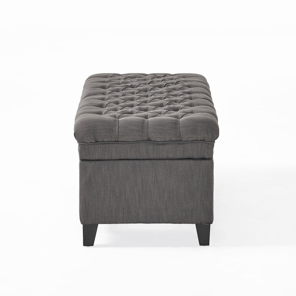 English Elm Christopher Knight Home® - Juliana Storage Ottoman – Versatile Gray Fabric Seating & Organizer For Modern Living Spaces 57741.00GAY