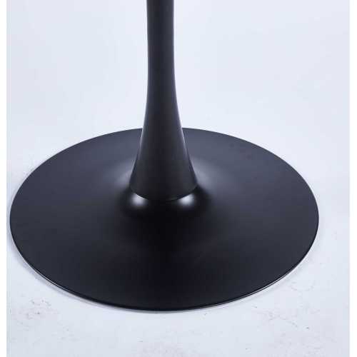 English Elm 24 Inch Black Square Tulip Table for 2-4, Mid-Century Modern Small Dining Table with Sturdy Pedestal Base for Kitchen, Apartment, Cafe W3766P370576
