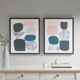 Grey Rock Garden Modern/Contemporary Gel Coat Framed Canvas 2 Piece Set