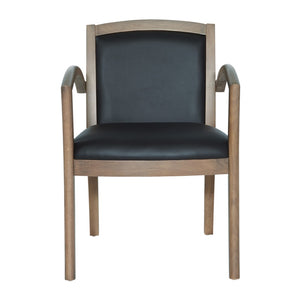OSP Home Furnishings Napa Urban Walnut Reception Chair Bonded Leather Cushioned Seat for Executive Offices Black NAP97URB-EC3