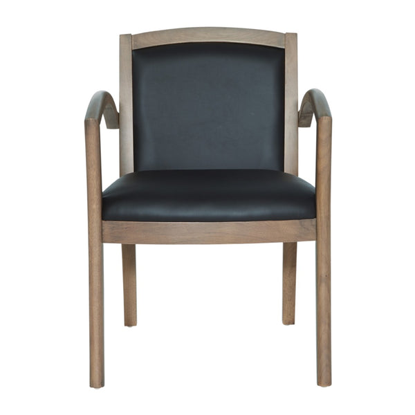 OSP Home Furnishings Napa Urban Walnut Reception Chair Bonded Leather Cushioned Seat for Executive Offices Black NAP97URB-EC3