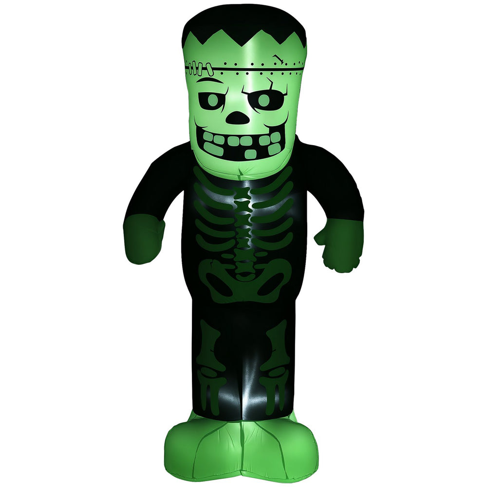 English Elm Outdoor 8 Foot Tall Halloween Skeleton Frankenstein Inflatable with Led Yard Display T3971P382542