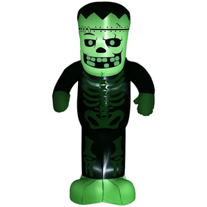 English Elm Outdoor 8 Foot Tall Halloween Skeleton Frankenstein Inflatable with Led Yard Display T3971P382542