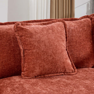 English Elm Cloud Loveseat Modern Sectional with Chenille Upholstery for a Cozy Living Space Orange W1143S00059