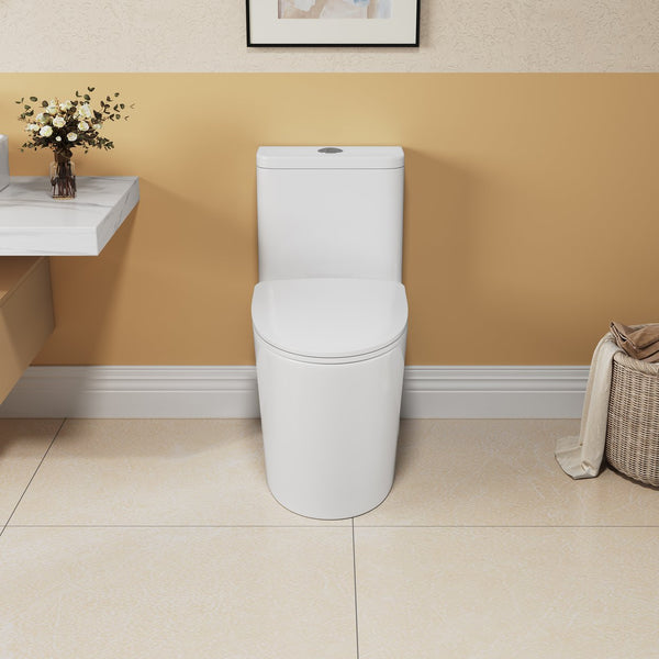 English Elm 1.1/1.6 Gpf Skirted One-piece Elongated Ceramic Toilet with Soft Close Seat Watersense B2724P246932