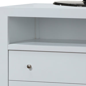 English Elm Elegant White Transitional Media Chest with Spacious Drawers, 36"H x 34"W x 17"D, No Assembly, Durable Finish B078108135