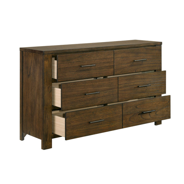 English Elm Dresser Six Drawer Mindy Veneer Wire Brushed Oak Farmhouse Bedroom Storage Piece B011P261185