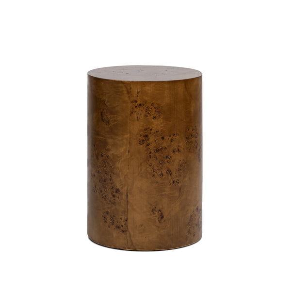English Elm Jennifer Taylor Home - Nebula 22" Accent Pillar Side Table In Medium Brown Walnut Burl - Modern, Versatile & Stylish Decor B2719P292912