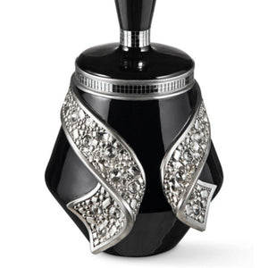 English Elm 14" Luxurious Polyresin Jewelry Box Stellaire — Black & Silver Bejeweled Bow Tassel Decorative Gift B072116366