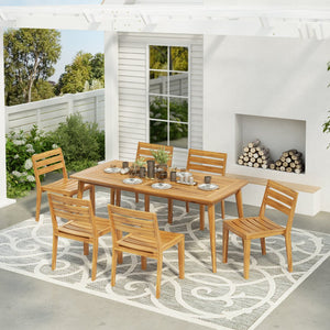 English Elm Christopher Knight Home® - Outdoor 7-Piece Rustic Acacia Wood Dining Set For Elegant Patio Meals & Entertaining Gatherings N773P198003T6_59329.00