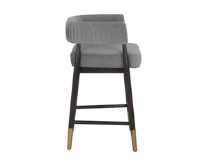 Sunpan CALLEM Counter Stool - Antonio Charcoal, Modern Open-Back Design, Durable Performance Fabric & Luxe Accents 107537