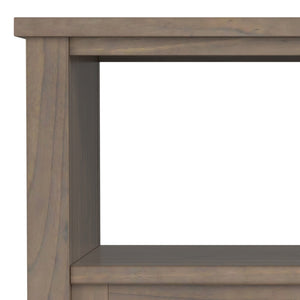 English Elm Ela Handcrafted Solid Wood End Table in Smoky Brown Finish with Drawer & Open Shelf, 18"x20" B136P203477