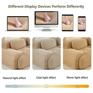 English Elm L-shaped Modular Corduroy Sectional Sofa Ergonomic Low Profile Living Room Seating Camel W714S01240