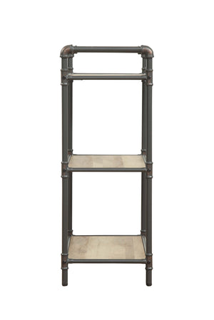 English Elm Itzel Industrial 3-Tier Bookshelf in Antique Oak & Sandy Gray – Open Metal Frame, Durable MDF Shelves, 23x13" per Shelf B2726P262956