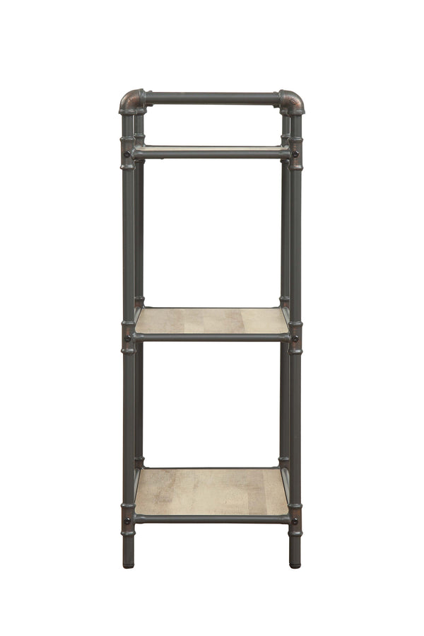 English Elm Itzel Industrial 3-Tier Bookshelf in Antique Oak & Sandy Gray – Open Metal Frame, Durable MDF Shelves, 23x13" per Shelf B2726P262956