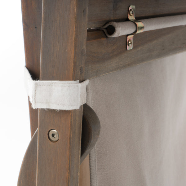 English Elm Christopher Knight Home® - NIKKI Sling Chair with Head Pillow — Portable Wood Frame Beach & Pool Lounger, Durable Polyester Fabric Beige+Grey 57 L x 26.75 W x 8.25 H 60059.00EU