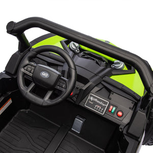 English Elm 24v Two Seat Kids Electric Utv with Parental Remote Suspension Off Road Ride On Green W1578P184798