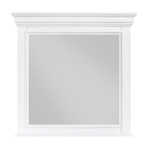 English Elm White Seven Drawer Solid Wood Dresser with Mirror for a Polished Bedroom Storage B011S02479