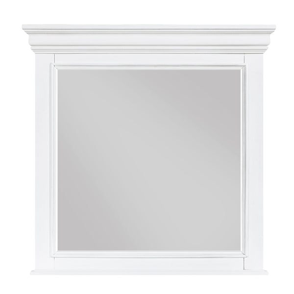 English Elm White Seven Drawer Solid Wood Dresser with Mirror for a Polished Bedroom Storage B011S02479