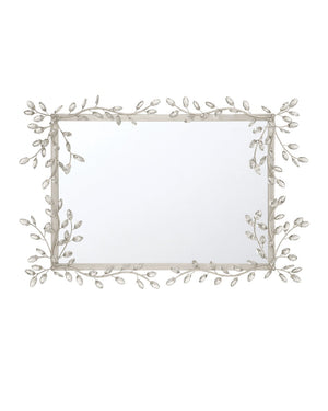 Currey & Company Forget-me-not Rectangular Mirror - Elegant Crystal-embellished Frame With Luxurious Beveled Edge Design Silver Crystal ,Metal ,Glass 1000-0162-currey-company