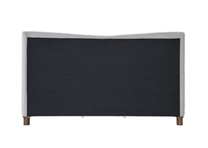 English Elm Melbourne Chenille Upholstered Eastern King Bed with Walnut Legs for Modern Bedroom B2756S00029