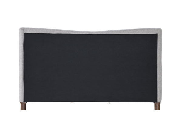 English Elm Melbourne Chenille Upholstered Eastern King Bed with Walnut Legs for Modern Bedroom B2756S00029