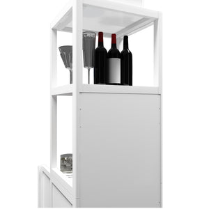English Elm A 52ft White Linen Tower Bamboo Storage Cabinet — Slim Tall Freestanding Organizer for Small Spaces W2207P242507