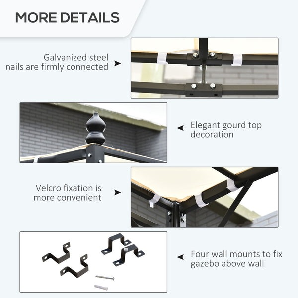English Elm Outsunny 10' X 13' Steel Pergola Gazebo With Stylish Canopy, Uv Protection, Perfect For Outdoor Spaces W2225P174191-GIGA