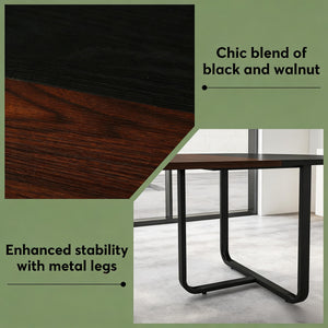 English Elm Industrial Executive Wood Desk with Rustic Brown Veneer for Home Office Workspaces T3971P457923