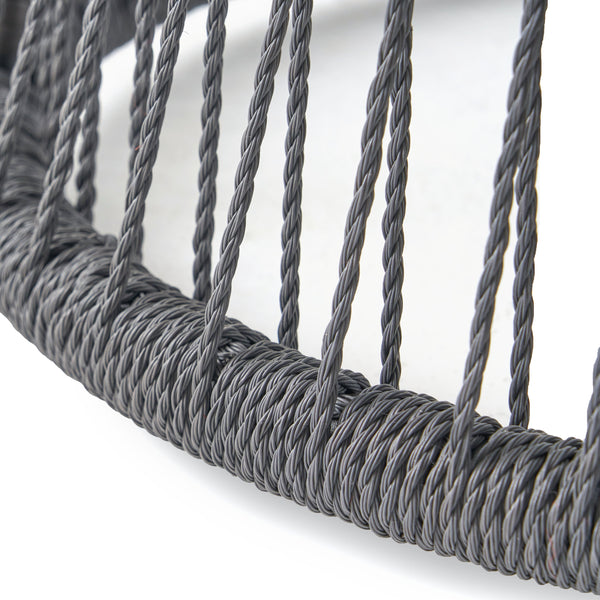 English Elm Christopher Knight Home® - SOUTHPORT Woven Rope Club Chair with Steel Frame, Water‑Resistant Cushions & Bohemian Outdoor Style Gray 62329.00TGRY