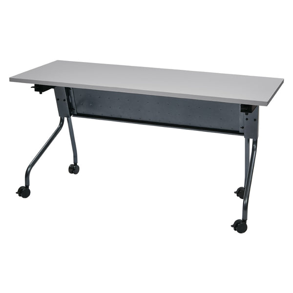OSP Home Furnishings 5' Flip Top Nesting Training Table with Locking Casters for Classrooms and Offices Grey Titanium 84225TG