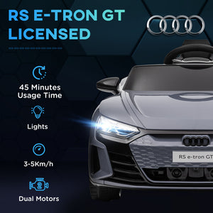 English Elm Aosom Licensed Audi 12v Electric Ride on Toy Car with Remote Suspension and Lights Gray W2225P229543