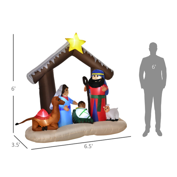 English Elm Inflatable Nativity Scene Six Foot Led Lit Outdoor Christmas Yard Decor Display T3971P414223