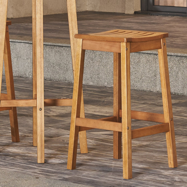 English Elm Honey Eucalyptus Outdoor Dining Stool - Durable, Stylish Wood Seating For Patios And Porches B093P401136