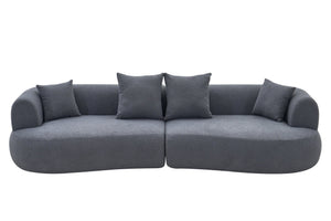 English Elm Modern Arc Sectional Sofa with Boneless Foam Deep Seats for Open Concept Living Rooms Grey W3728S00012