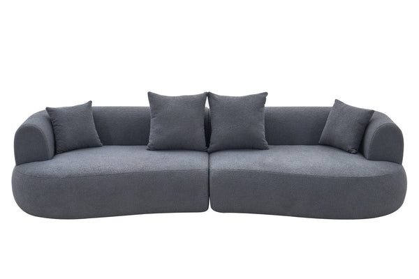 English Elm Modern Arc Sectional Sofa with Boneless Foam Deep Seats for Open Concept Living Rooms Grey W3728S00012