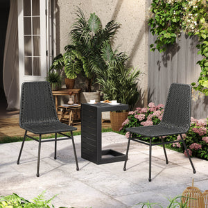 English Elm Christopher Knight Home® - Dark Dark Brown 2-Piece Rattan Chairs with Black Aluminum Accent Table — Durable, Ergonomic Patio Set N779P201261D_59990.00BLK